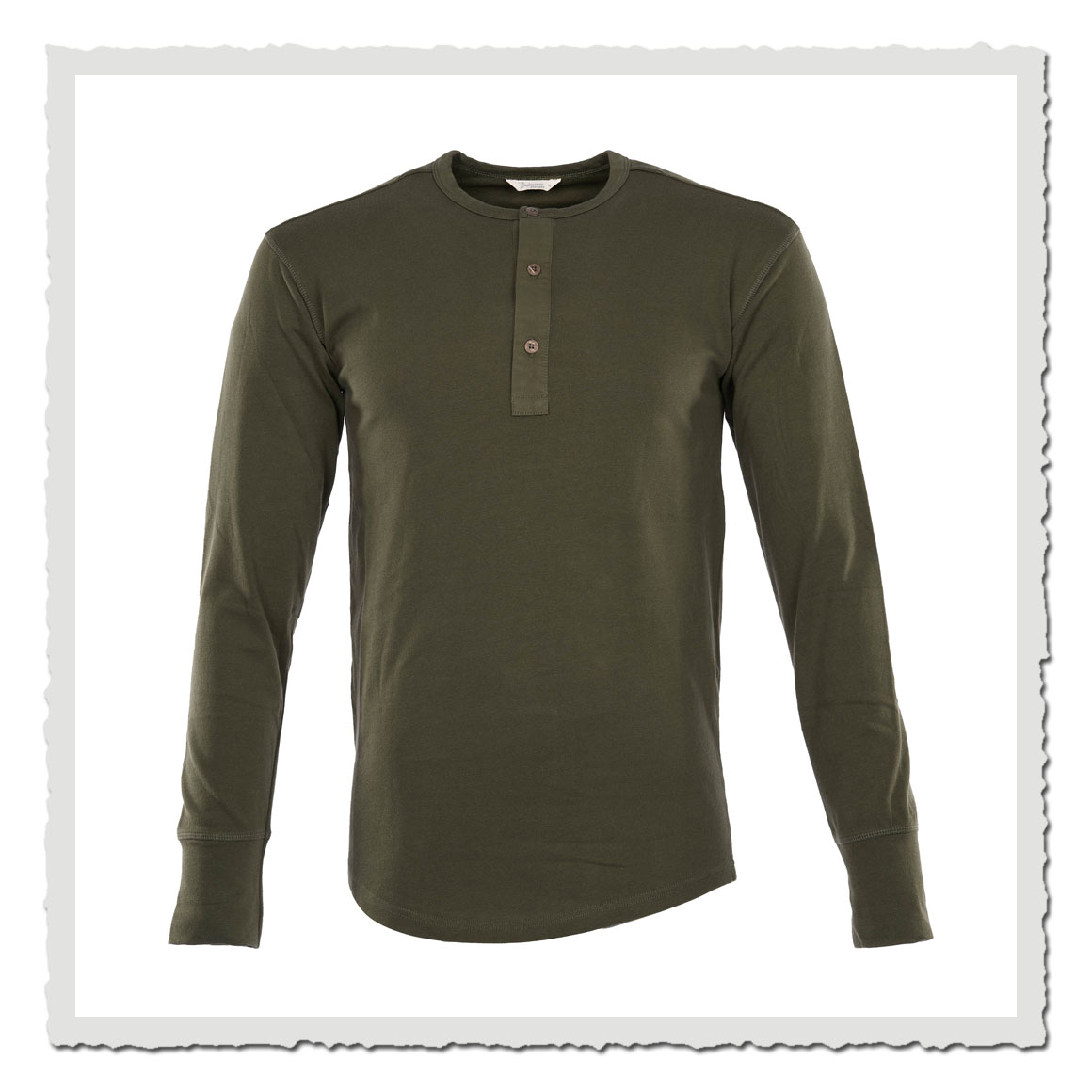 1927 Henley Shirt long sleeve Mojave green